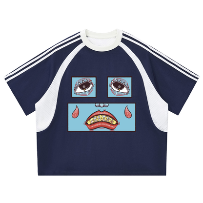 Feelin' Blue Panel Mesh T-shirt