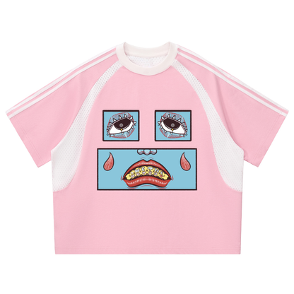 Feelin Blue Panel Mesh T-shirt