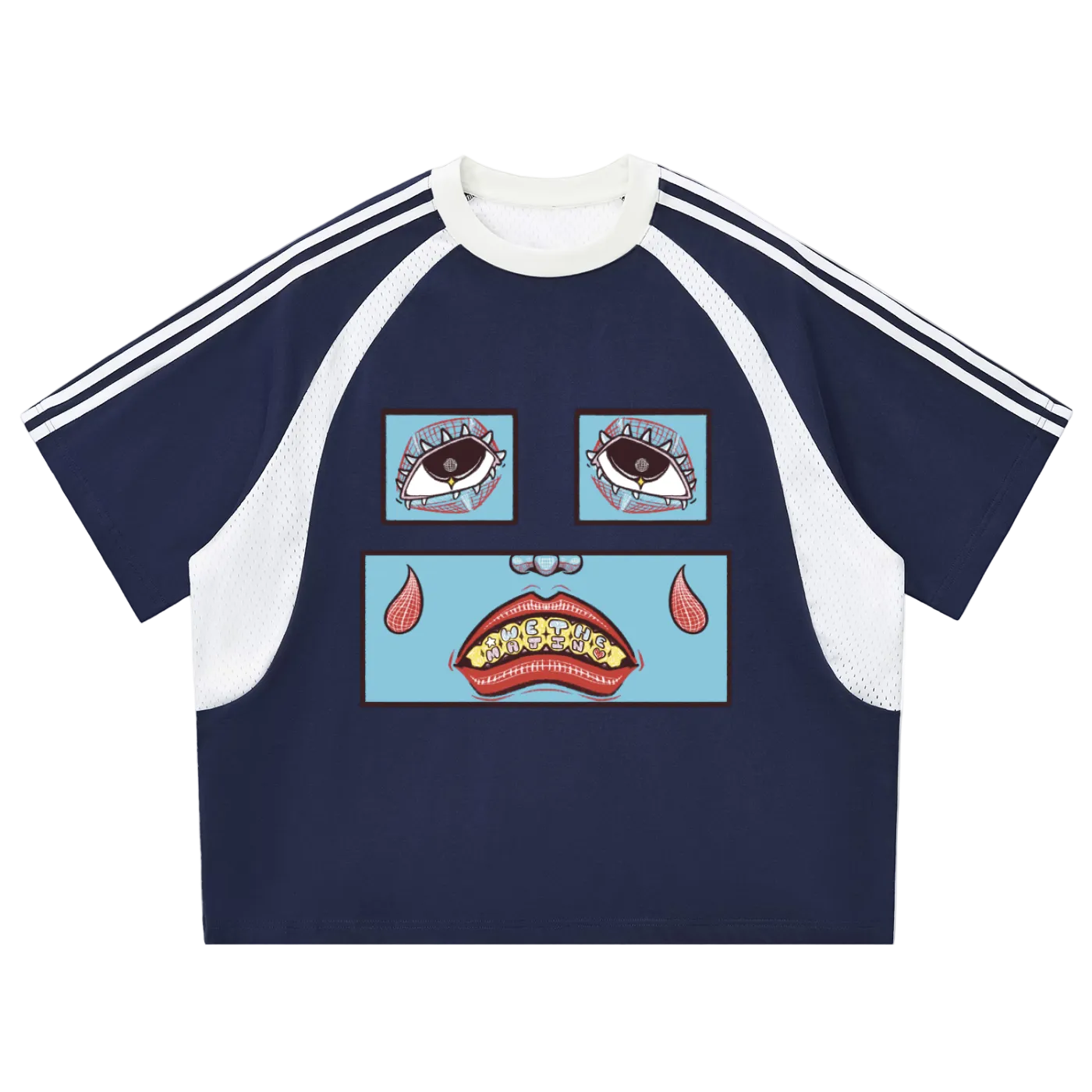 Feelin Blue Panel Mesh T-shirt