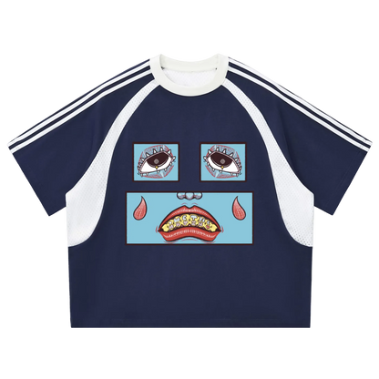 Feelin Blue Panel Mesh T-shirt