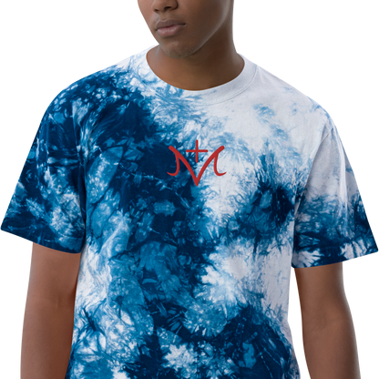 Embroidered Oversized tie-dye t-shirt